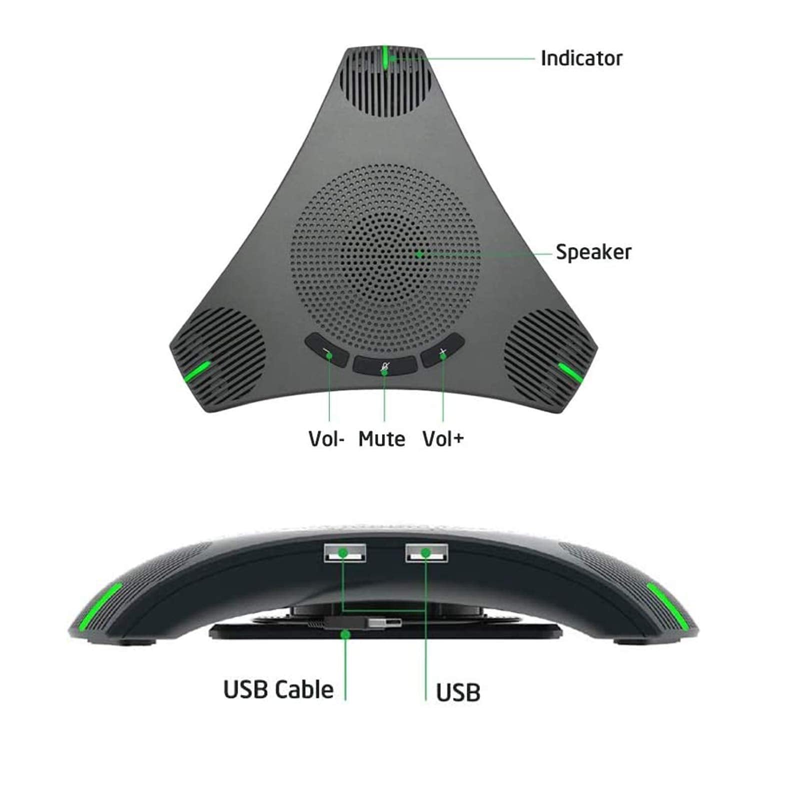 Conference Microphone Usb Speakerphone Microphone For Business Conference,360 Omnidirectional Microphone Intelligent Dsp Noise R